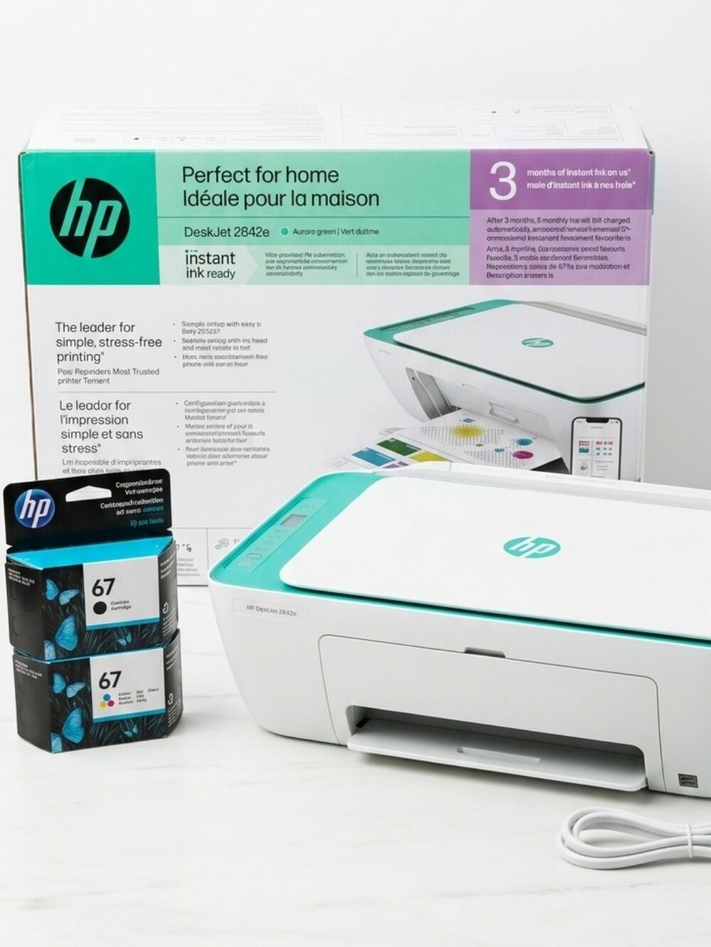 HP DeskJet 2842e All-In-One Wireless Printer - Brand New Sealed + Extra Ink